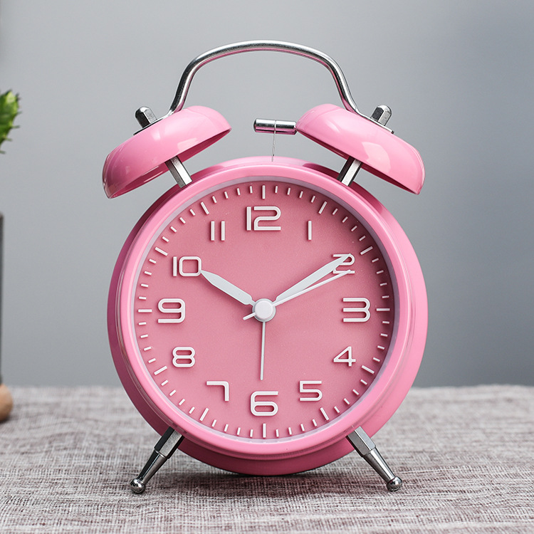 Reloj despertador creativo de cabecera silencioso y simple del dormitorio con luces nocturnas