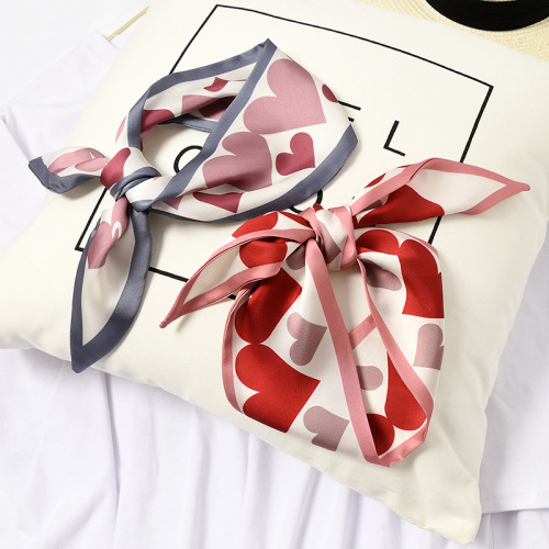 [Silk Smooth] Spring and Autumn Tie Bag Handle Sharp Corner Silk Scarf Scarf Long Small Ribbon Women Decorative Summer Hairband Trendy