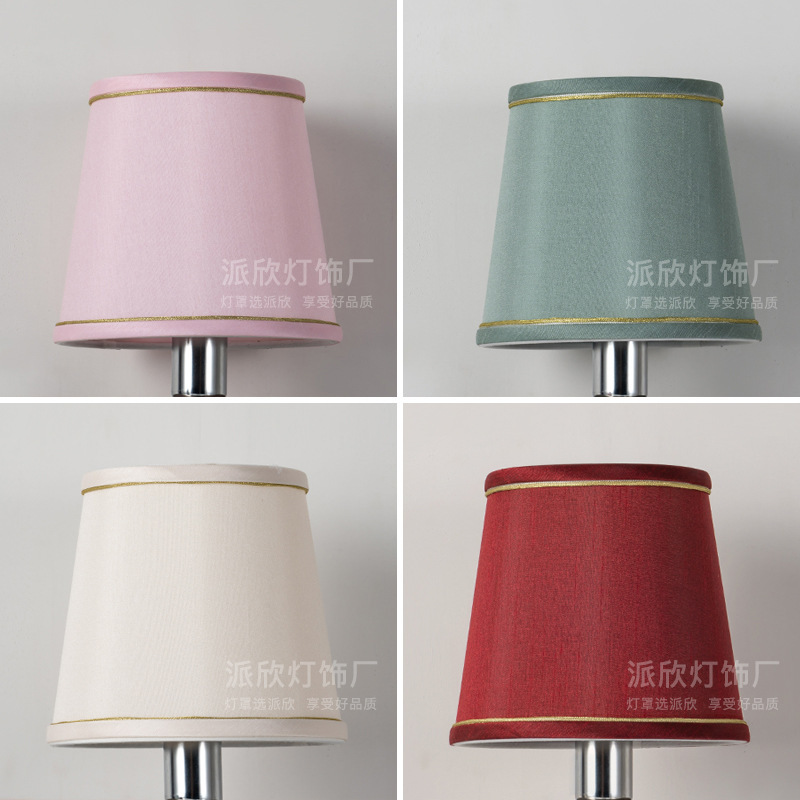 Living Room Bedroom Restaurant Hotel Fabric Lampshade Chandelier Red Light Green Beige Flat Film Lampshade
