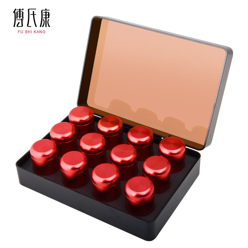 高档岩茶大红袍肉桂茶叶包装盒红茶礼品盒可印logo铝合金金属礼盒