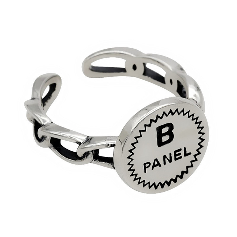 レトロなアルファベットの指輪の組み合わせins韓東大門ヒップホップはs 925銀の英語の指輪の対外貿易の卸売りをめっきします。