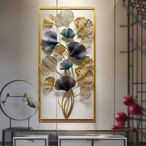 Living room background wall hanging creative home wall hanging new Chinese style ginkgo leaf decoration restaurant wall hanging