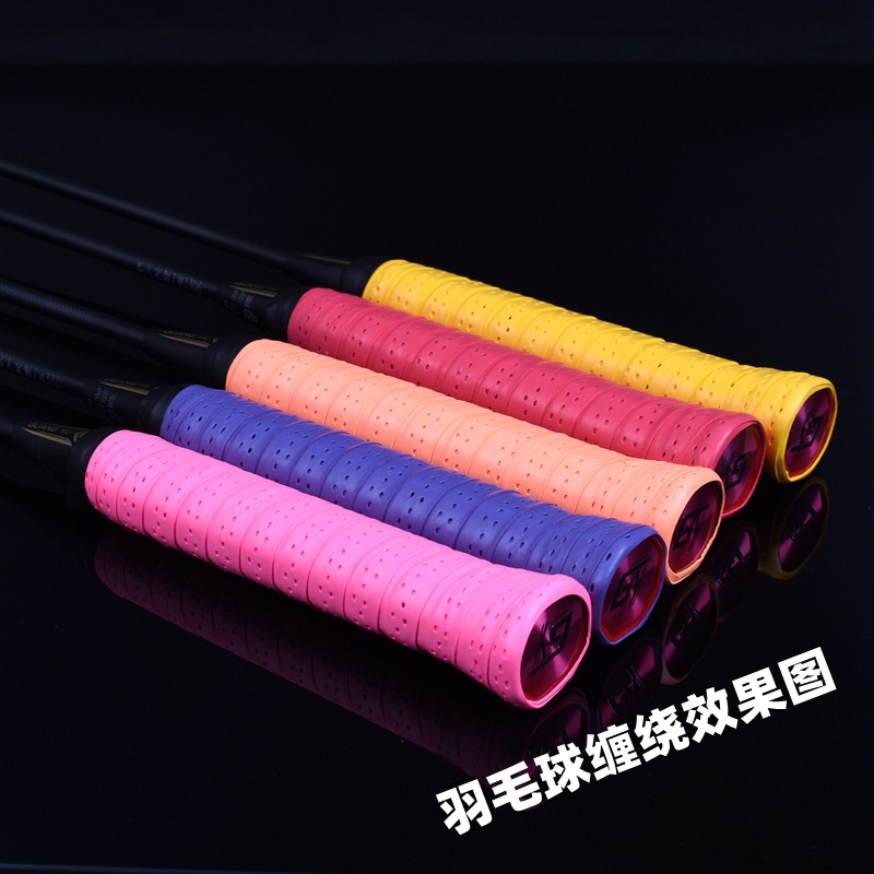 Wholesale large roll hand grip 45 meters PU large roll flat sweat-absorbing tape with perforated coating breathable mesh badminton racket grip