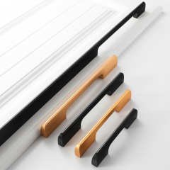 一米加長現代簡約鋁合金櫃門拉手美式黑色鞋櫃衣櫃櫥櫃加長門把手