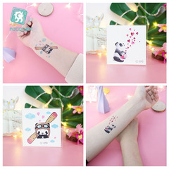 新款跨境防水動物大象紋身貼紙ins 卡通紋身貼 熊貓臉貼 tattoo