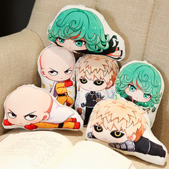 One-Punch Anime Merchandise: Saitama Teacher, Genos, and Dragon Curly-Headed Superhero Q-Version Reclining Plush Pillow — Wholesale Toys