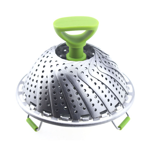 9-inch adjustable stainless steel folding steamer, retractable steamer, steam rack, drain basket, fruit plate
