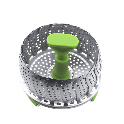 9-inch adjustable stainless steel folding steamer, retractable steamer, steam rack, drain basket, fruit plate