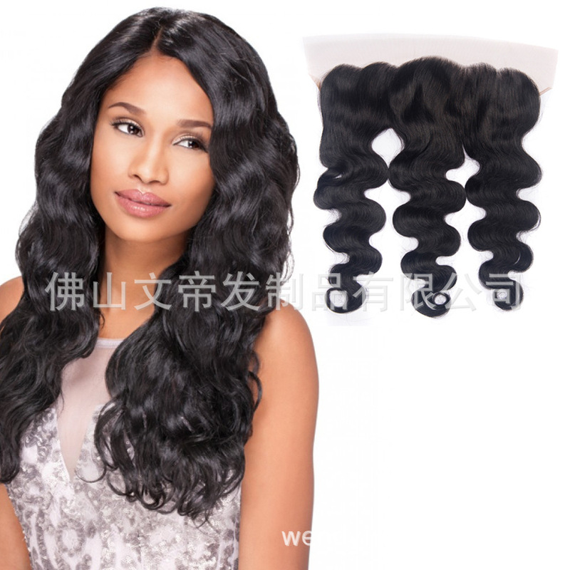 Cross-Border Popular Human Hair Real Hair Real Hair Hair Accessories 13X4 Hand Hook Lace Hair Block Hair Wig Manufacturer Wholesale