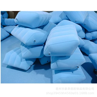 厂家PVC充气植绒腿垫缓解疲劳便携式枕头平行四边形靠枕充气型