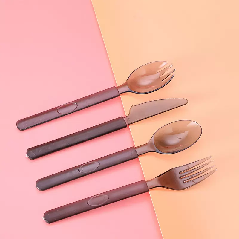 一次性勺子批发独立包装美式沙拉轻食塑料刀叉勺水果捞餐具套装