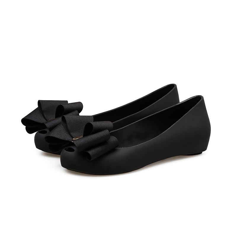 2022 Summer Rain Boots Korean Style Fashion New Bowknot Peep-Toe Jelly Waterproof Non-Slip Women's Single Shoes_vogvips.com