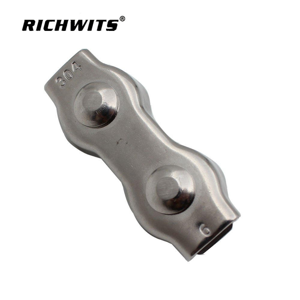 RICHWITS 不锈钢盒式双卡夹头  元宝卡头  钢丝绳配件 板式夹头