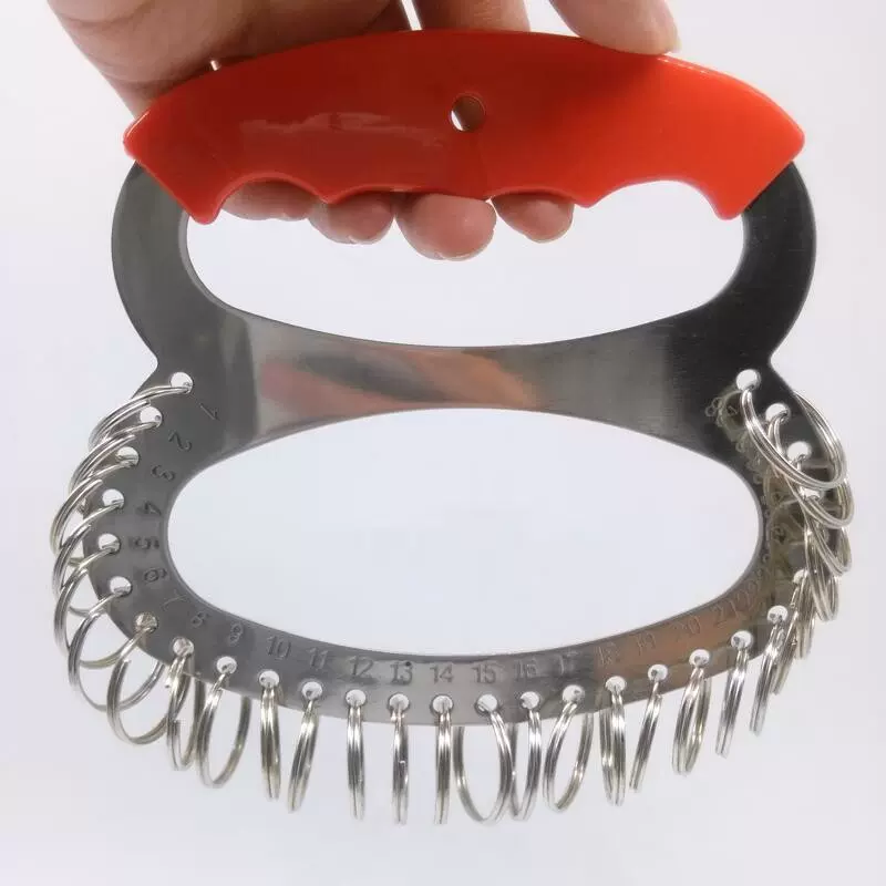 不锈钢钥匙盘多孔位大钥匙串塑料手柄学校分类28位钥匙板钥匙扣