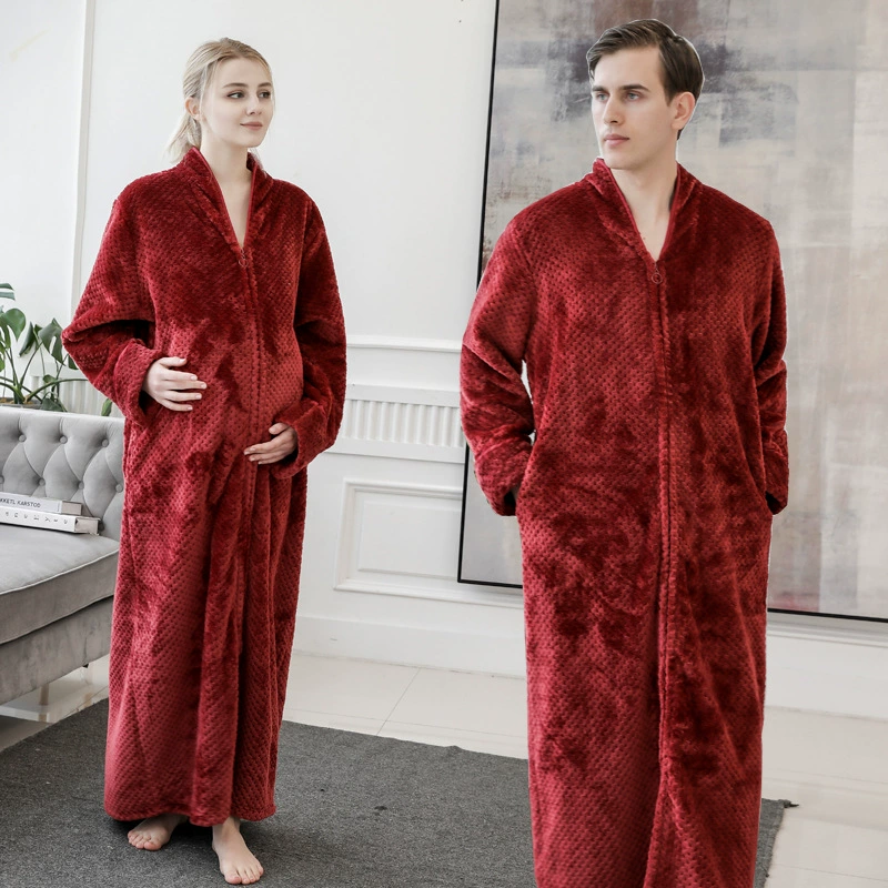 Демисезонное халат, фланелевый бархатный длинный pajamas для любимого, увеличенная толщина