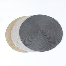 pp环保手工编织餐垫 欧美流行隔热垫装饰垫纯色爆款多色可选桌垫.