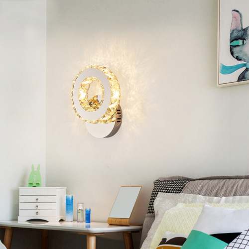 Crystal corridor aisle wall lamp simple modern living room background wall lamp creative personality bedroom bedside wall lamp