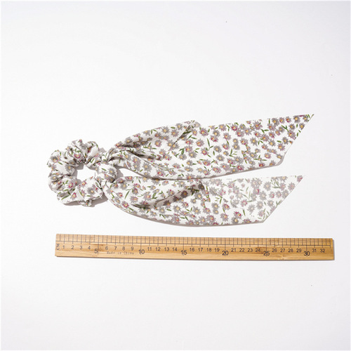 Cross-border hot-selling sunflower pigtails ribbon large intestine hair circle ornaments European and American women's floral hair ties bowknot hair circle 