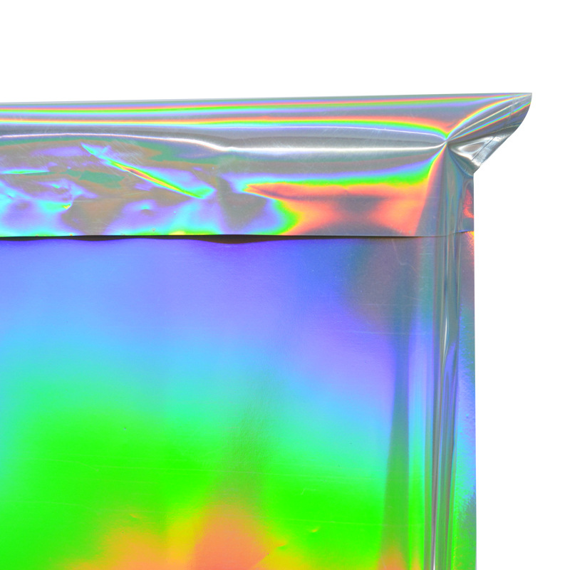 Bolsa autoadhesiva láser colorido sobre bolsa archivo camisa ropa cosméticos con bolsa de embalaje de tira autoadhesiva