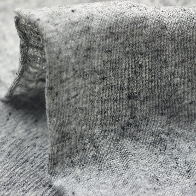 TC6535涤棉混纺黑点彩点子纱平纹单面布汗布时尚女装针织面料透气