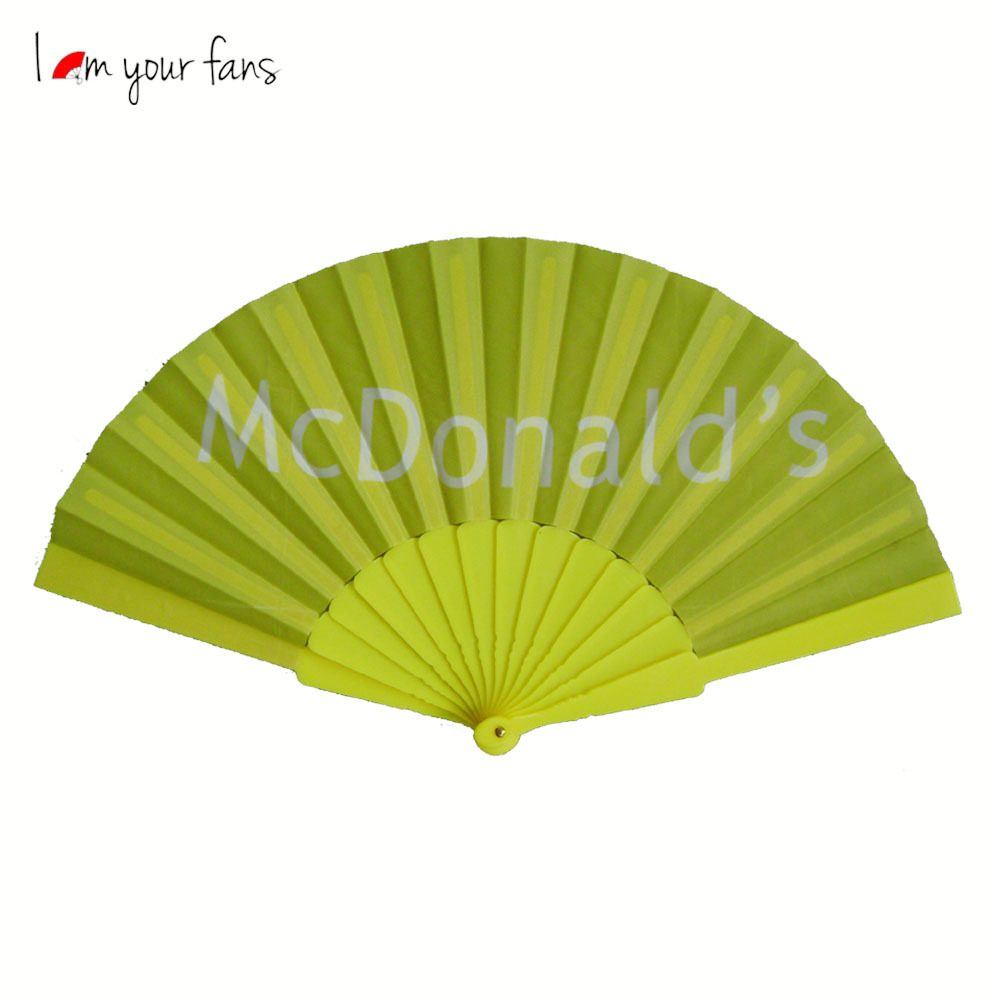 Abanicos Promocionales Personalizados, Abanicos Publicitarios con Marco de Plástico, se Pueden Personalizar con su Propio Diseño, Disponibles en Marco de Plástico con Superficie de Papel y Superficie de Tela