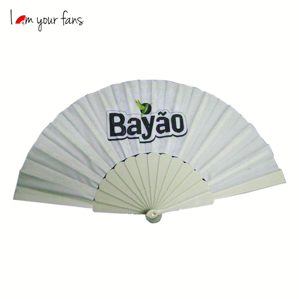 Abanicos Promocionales Personalizados, Abanicos Publicitarios con Marco de Plástico, se Pueden Personalizar con su Propio Diseño, Disponibles en Marco de Plástico con Superficie de Papel y Superficie de Tela