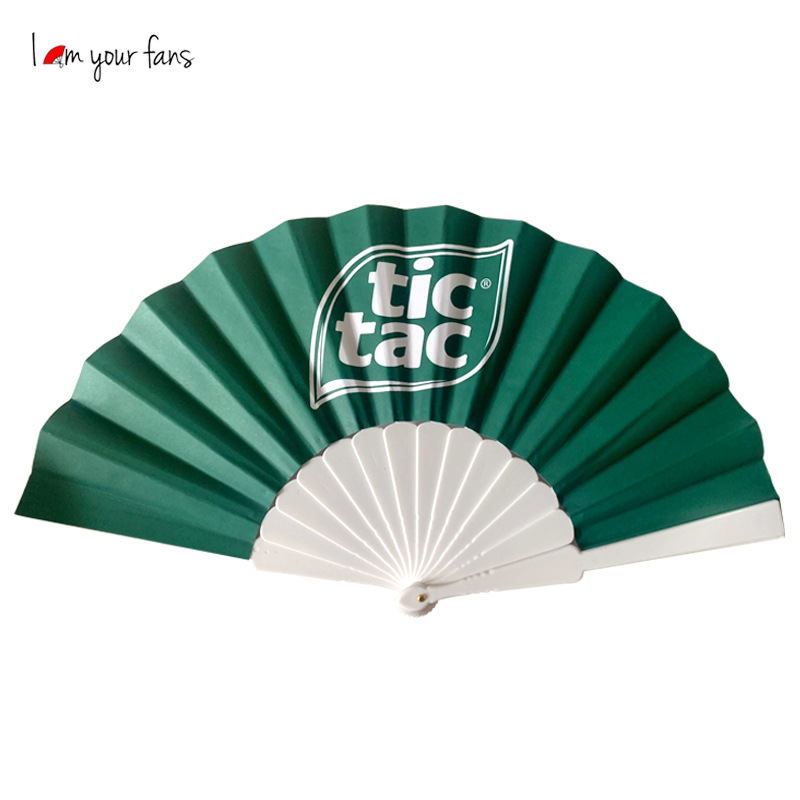 Abanico plegable de plástico, abanico plegable de plástico publicitario, impresión personalizada