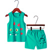 Summer cool cartoon T-shirt for leisure, shorts, set suitable for men and women, children's clothing