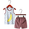 Summer cool cartoon T-shirt for leisure, shorts, set suitable for men and women, children's clothing