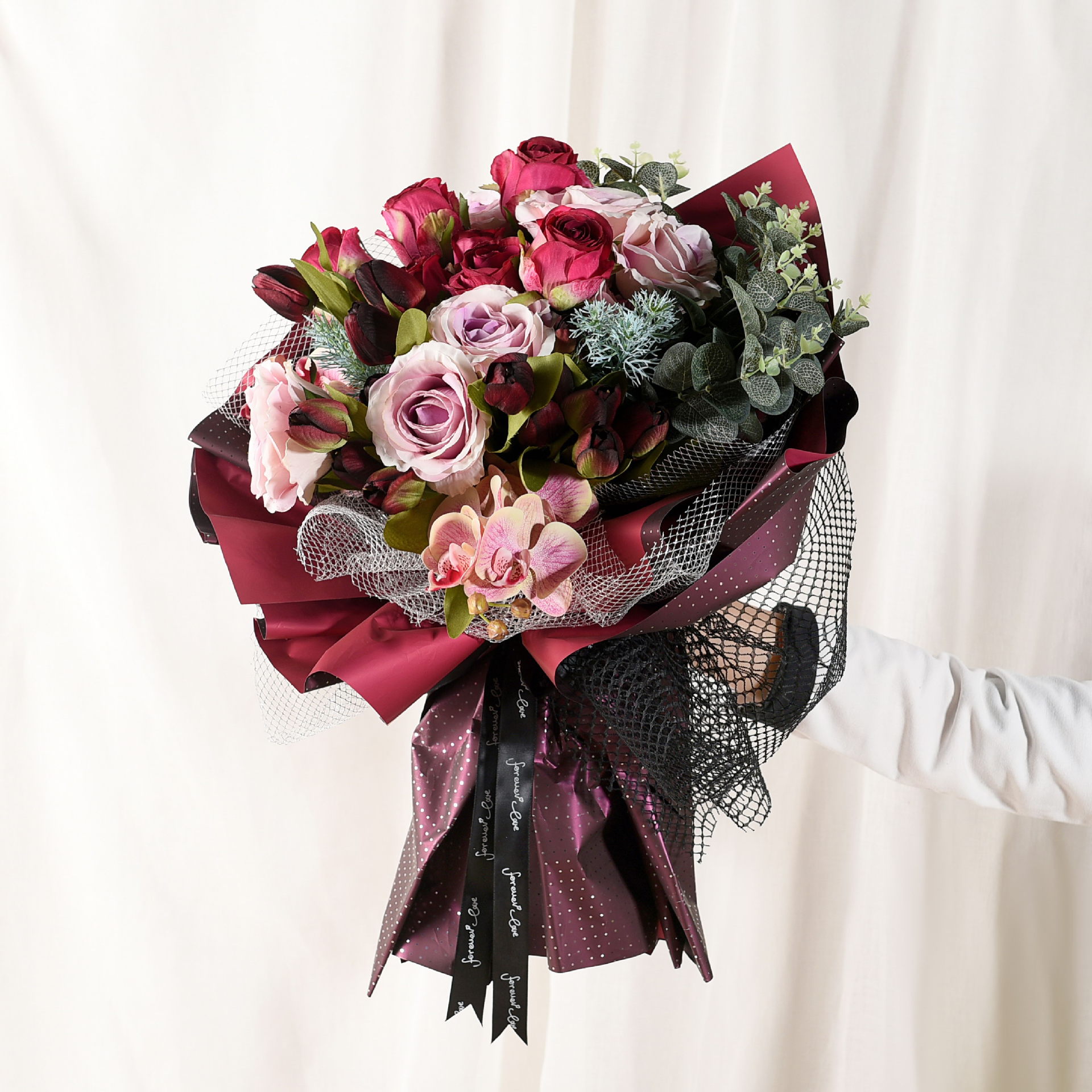 Liziran Flower shop material de embalaje floral impermeable pequeño punto serie de papel de embalaje de flores ramo de papel de embalaje en stock