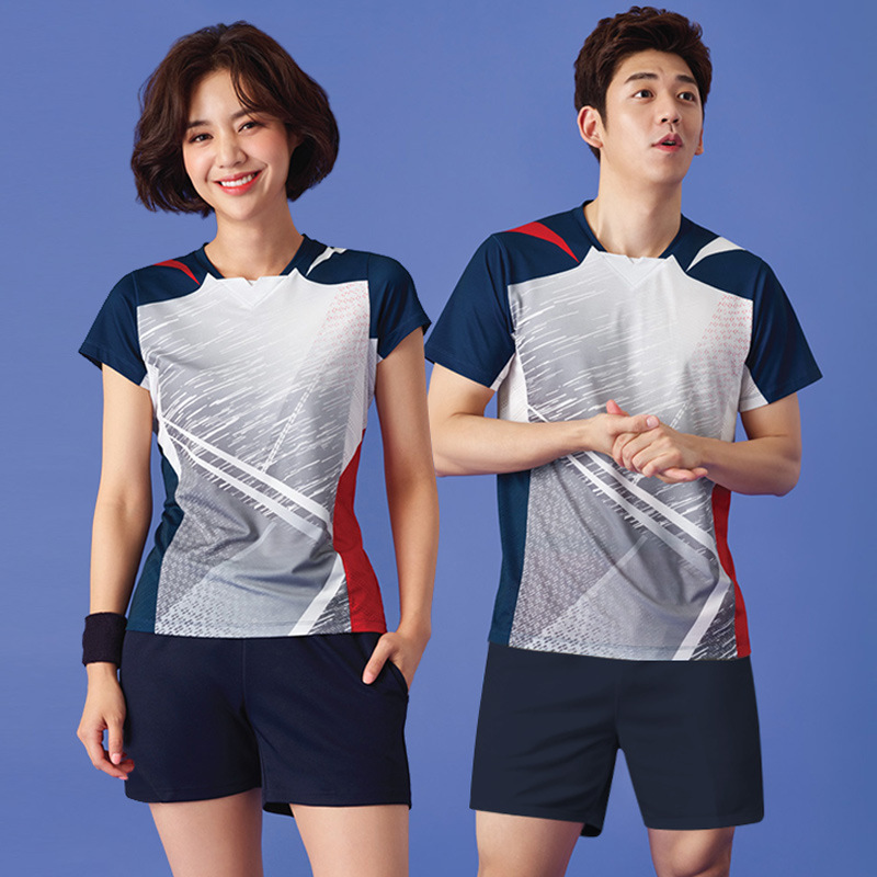 New Men's and Women's Tennis Casual Sportswear No Logo Quick-drying Short-sleeved Badminton Table Tennis Suit