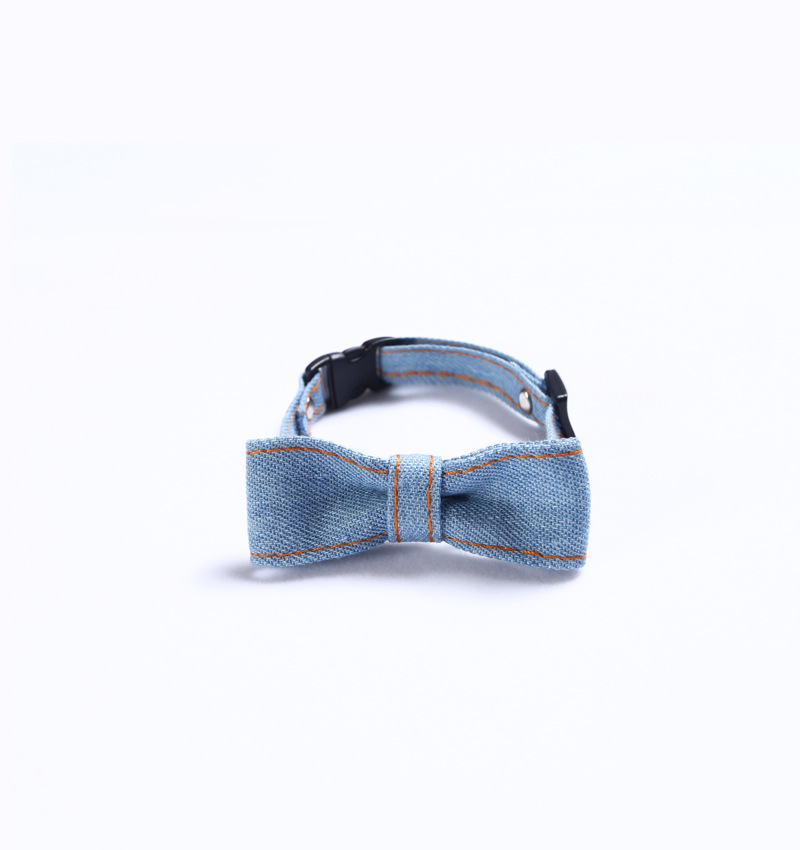 Collar de corbata de vaqueros para perros gatos collar ajustable conejo campana accesorios arco