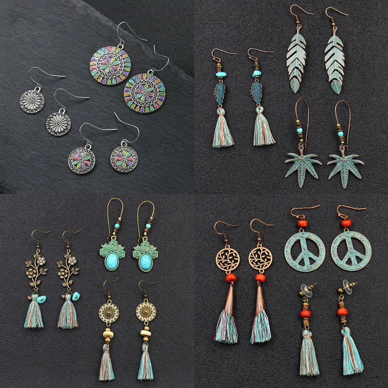 Аксессуар handmade, серьги, ретро металлический набор с кисточками, Aliexpress, Amazon, набор из 3 штук, оптовая закупка