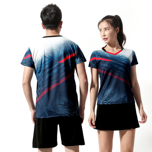 Women's Running Skirt, Quick-Drying Casual Table Tennis Sports Set, Men's Summer Badminton Top with Printing