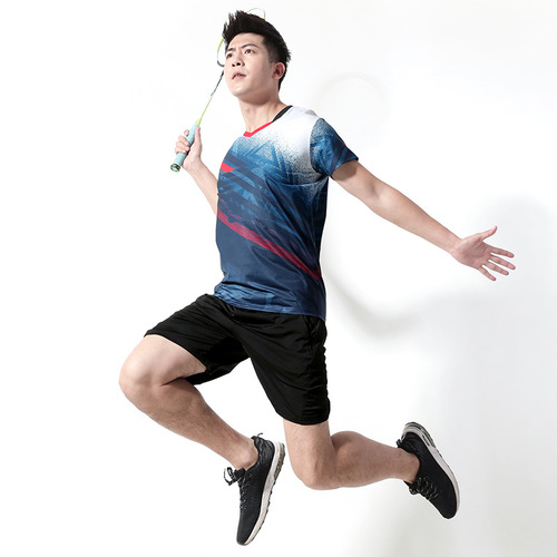 Women's Running Skirt, Quick-Drying Casual Table Tennis Sports Set, Men's Summer Badminton Top with Printing