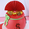 Baked cake decorative festive fan ancient wind folding fan plug -in birthday cake insert flag plug card