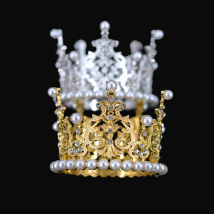 Children's crown jewelry full diamond headdress hair crown new flower girl pearl headdress birthday cake flower decoration