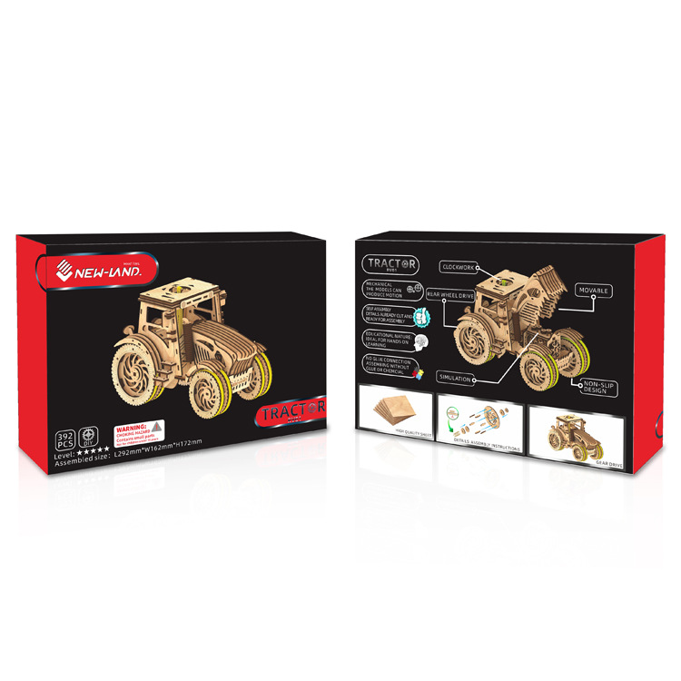 Xinlian ventas directas de la fábrica de goma tractores de freno 3D rompecabezas tridimensional rompecabezas niño DIY hecho a mano