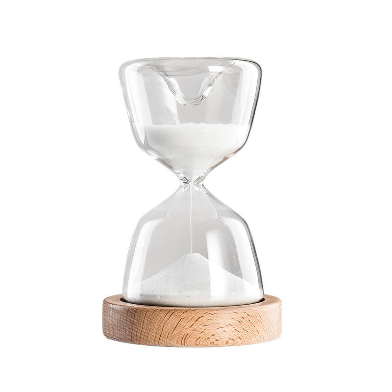 Directo de fábrica vidrio reloj de arena temporizador luminoso control remoto 15 minutos dormir luz creativa decoración reloj de arena luz de la noche