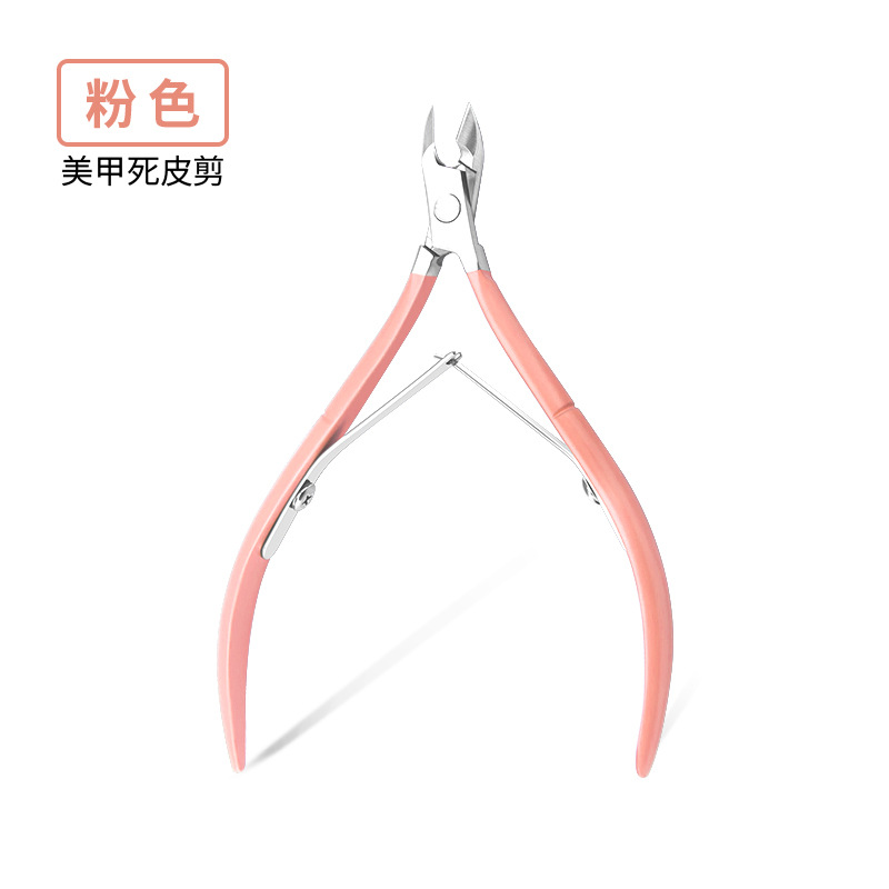 Fabricante en stock alicates de piel muerta de color de acero inoxidable tijeras de uñas alicates de Nariz de águila uñas tijeras de piel muerta herramientas de manicura