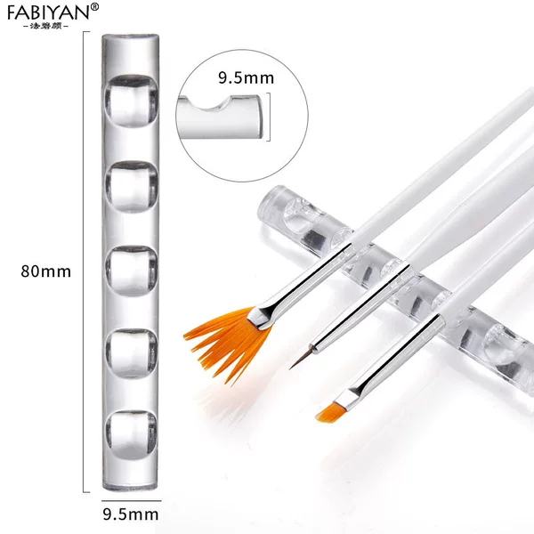 Nail pen holder acrylic transparent pen holder Japanese nail brush storage rack 5 grid crystal pen holder nail tools