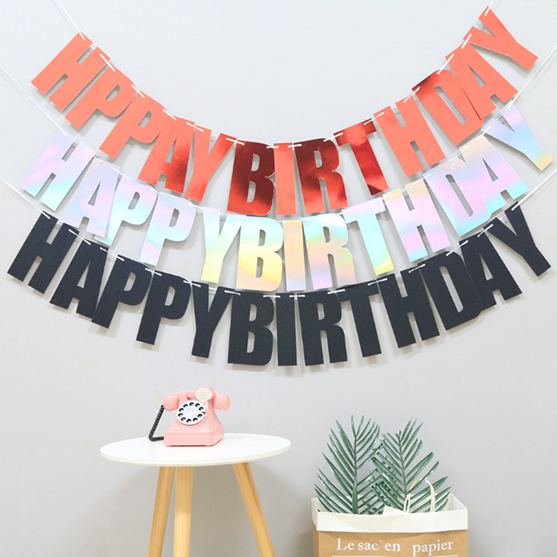 Birthday pull flag decorative supplies Net red body thick body pull…