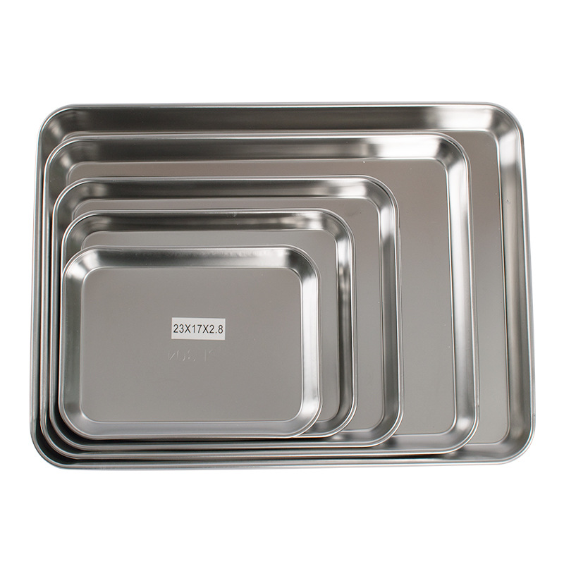 Heavy-duty 304 stainless steel square tray surgical instrument disinfection laboratory clinic dental iodophor resistant square plate