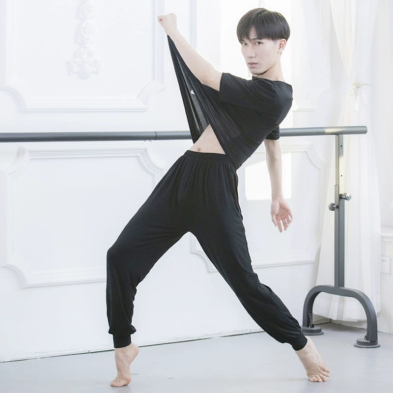 Одежда для танцев для мальчиков Брюки Мужские боди-тренинг Латинская Йога Морковные брюки Мужские Свободные Модальные штаны