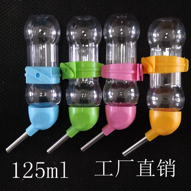 Чайника шарика небольшого животного поилки хомяка круглая голова 125 мл бутылки тыквы фидера морской свинки медведя внешнего Золотая