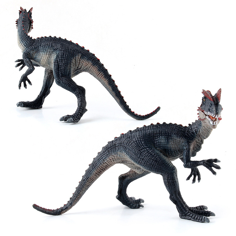 Simulación de comercio exterior nuevo estático sólido doble corona dragón Tyrannosaurus Jurásico doble corona decoración modelo juguetes de educación temprana