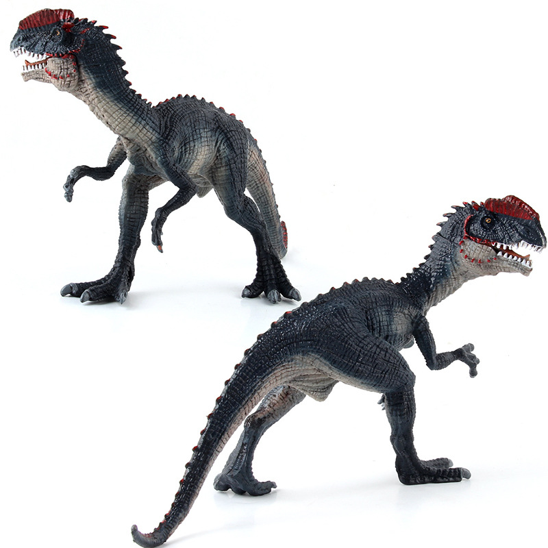 Simulación de comercio exterior nuevo estático sólido doble corona dragón Tyrannosaurus Jurásico doble corona decoración modelo juguetes de educación temprana