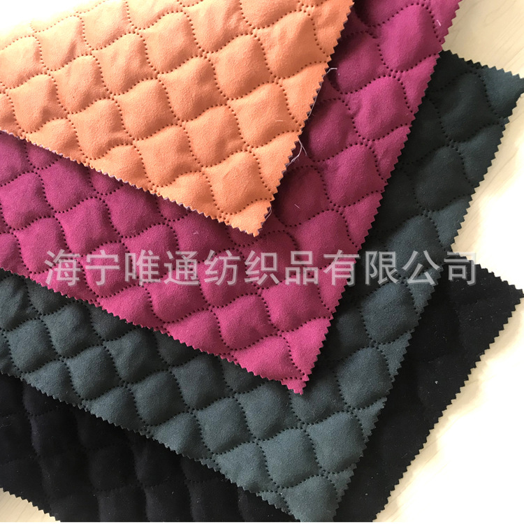 镭射超声波三层夹棉 荷兰绒葫芦花型压花 沙发抱枕布家居装饰面料