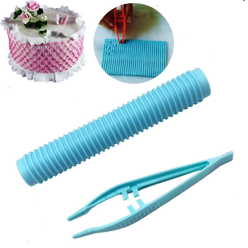New Clip Roller Cake Lace Tool Cake Edge Flip Sugar Embossing Die DIY Baking Tool