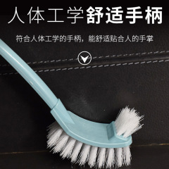 Japanese style toilet brush set with base, plain long handle double-sided bathroom toilet brush cleaning brush factory direct sale